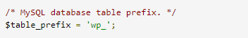 wp-config table prefix
