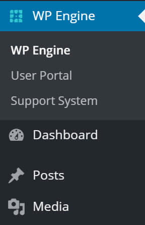 WP Engine WordPress Menu Item